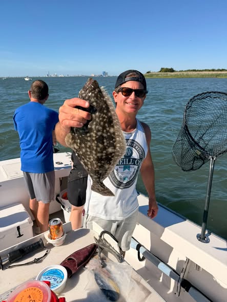 Southern flounder caught while fishing in Brigantine NJ waters