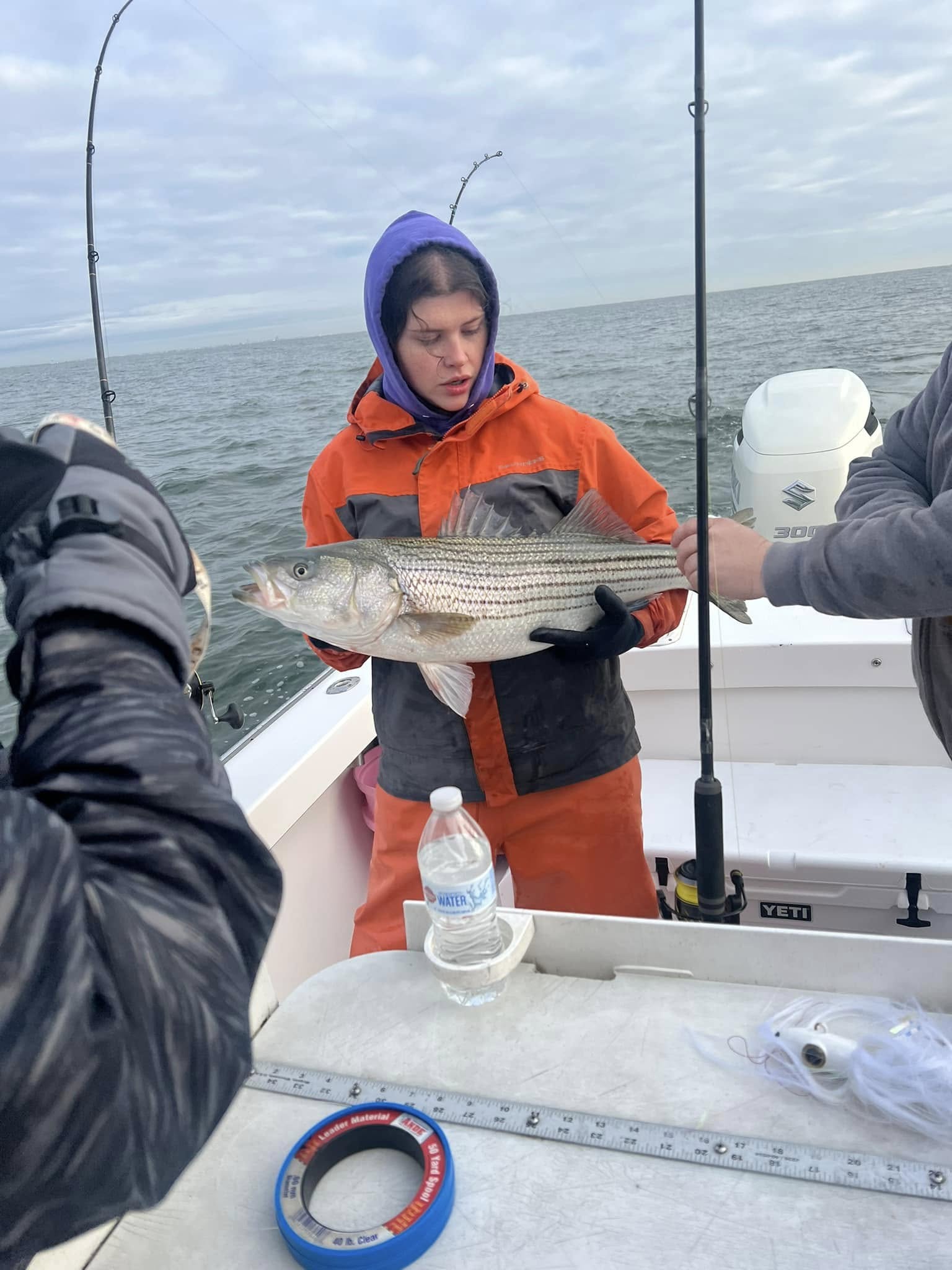 Striped bass caught during fishing trip in Brigantine NJ