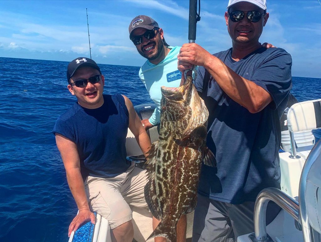 24-inch black grouper caught while fishing in Tavernier