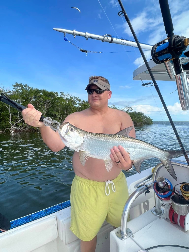 Tarpon fish caught by angler in Tavernier