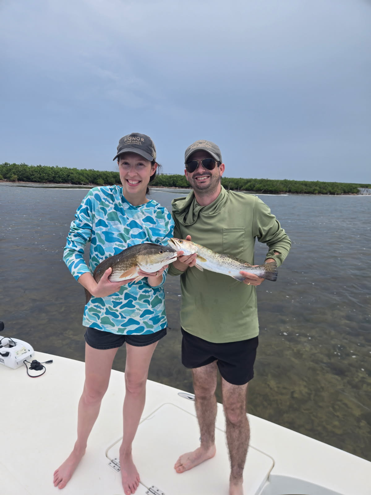 Speckled trout and redfish catch from Port Aransas TX fishing charter