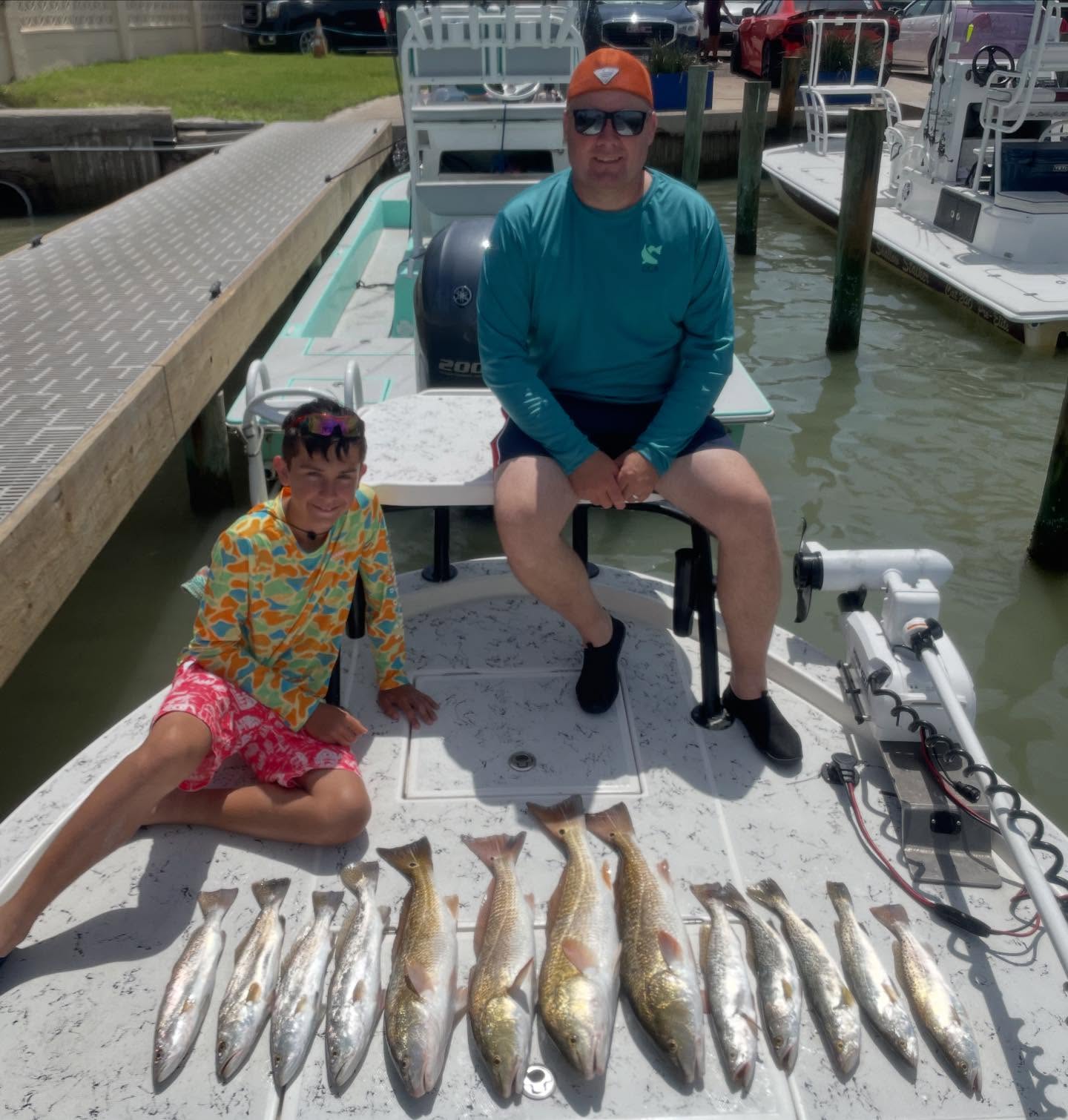 A group of 9 anglers fishing in Texas