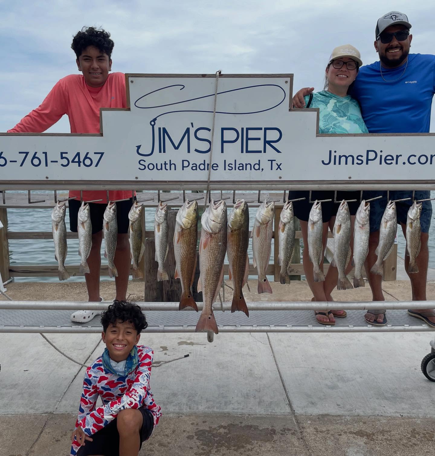 Fifteen redfish, chub mackerel, and spotted weakfish caught in Texas