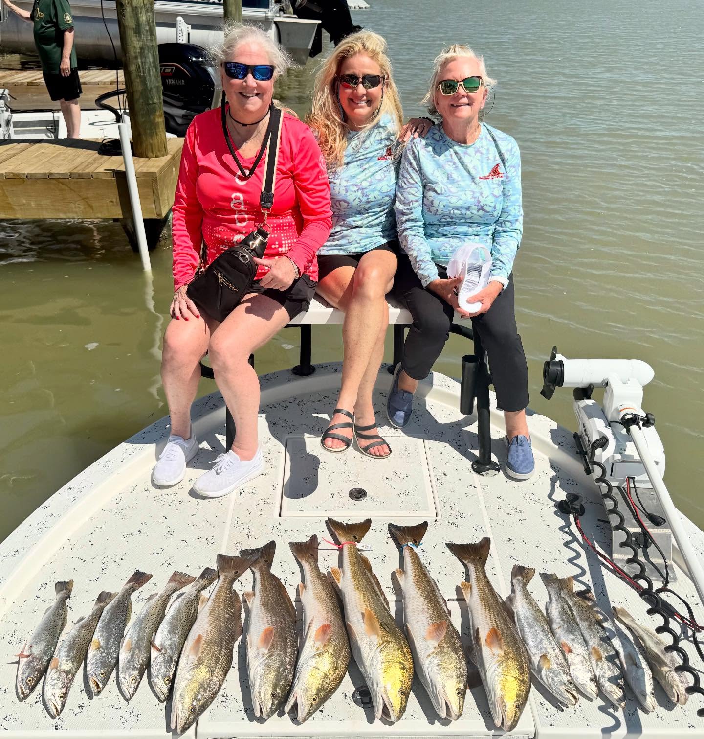 8 redfish caught during a fishing tour at South Padre Island