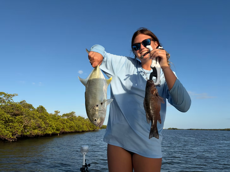Crevalle Jack and Grey Snapper caught fishing in Naples FL
