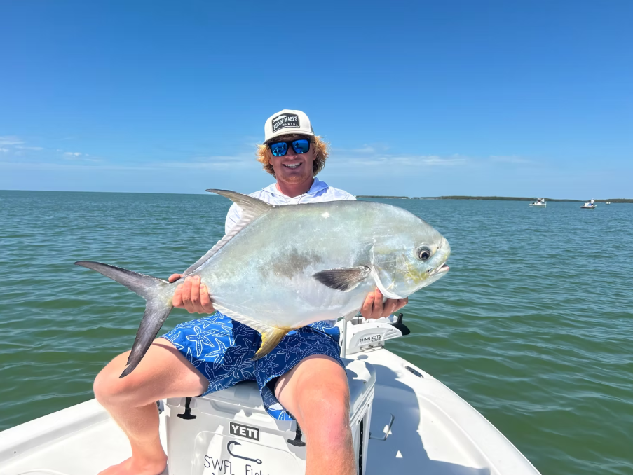 Large permit fish caught while fishing in Naples FL waters