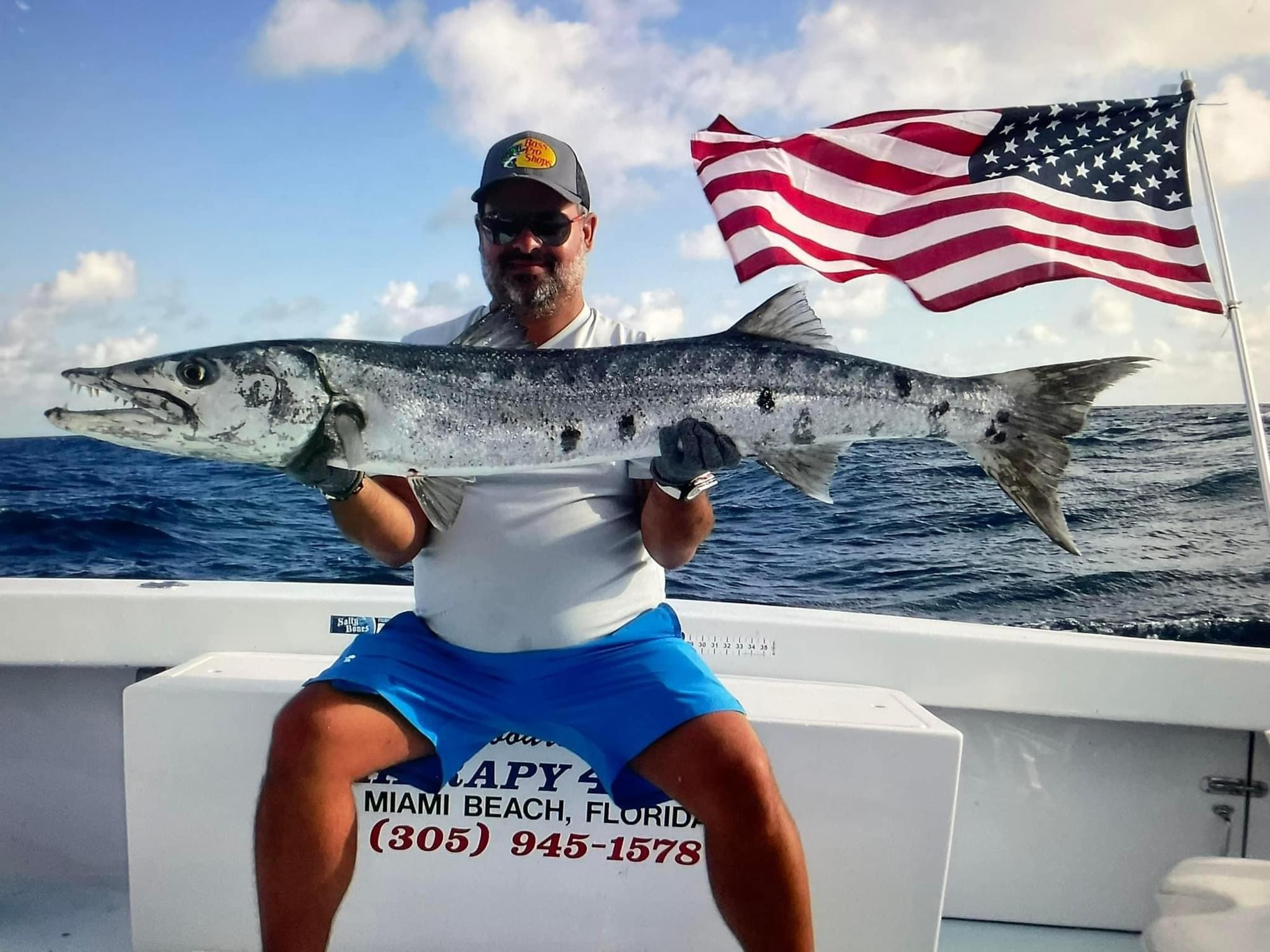 A great barracuda, a 45-inch fish, caught while fishing in FL