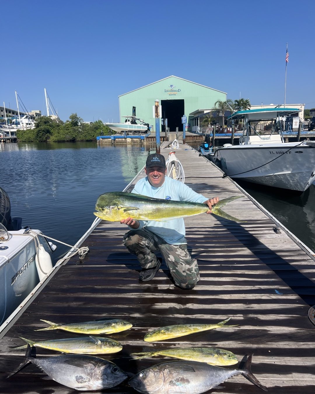 5 blackfin tuna fish caught in Boynton Beach