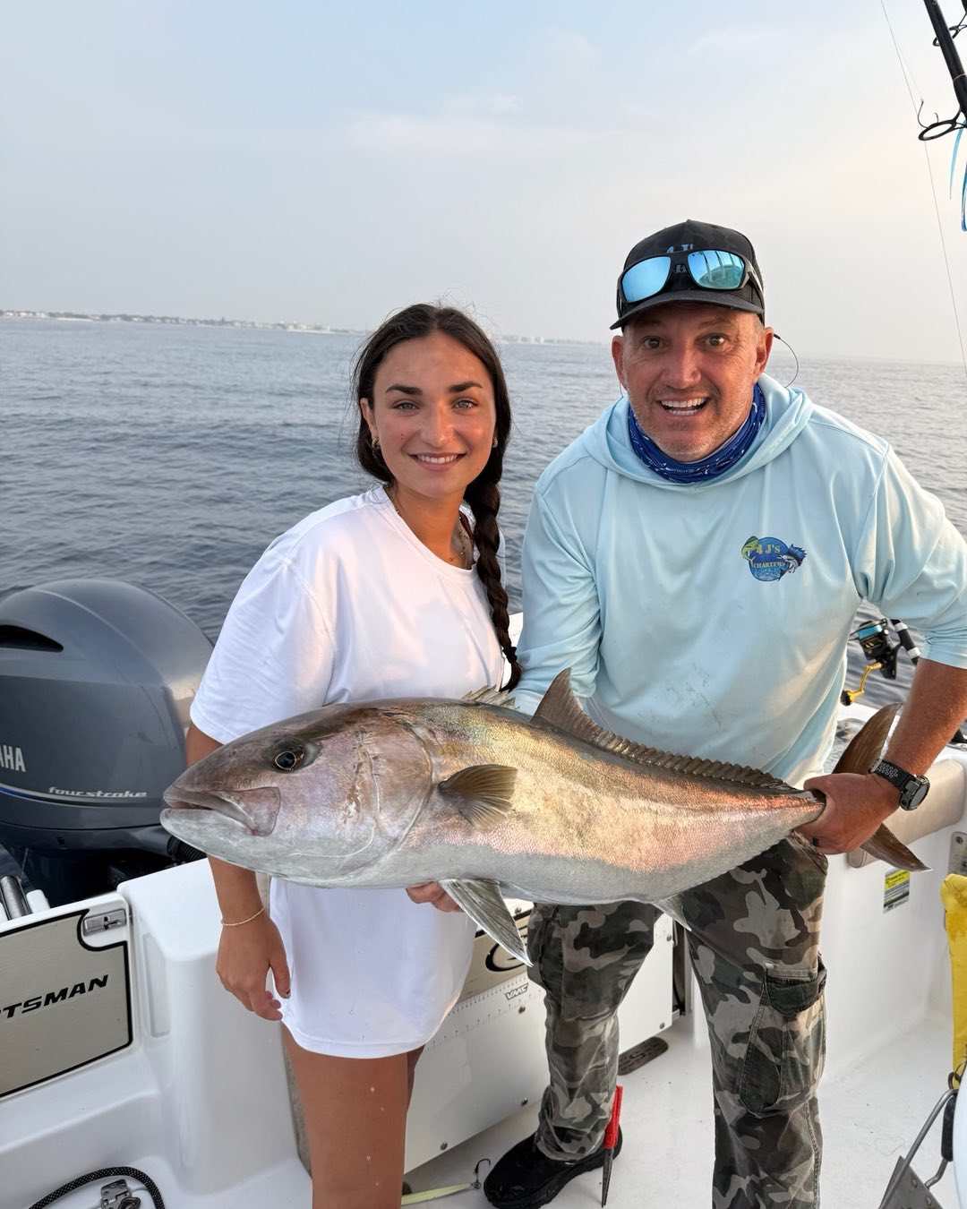 A large greater amberjack caught in Boynton Beach while fishing