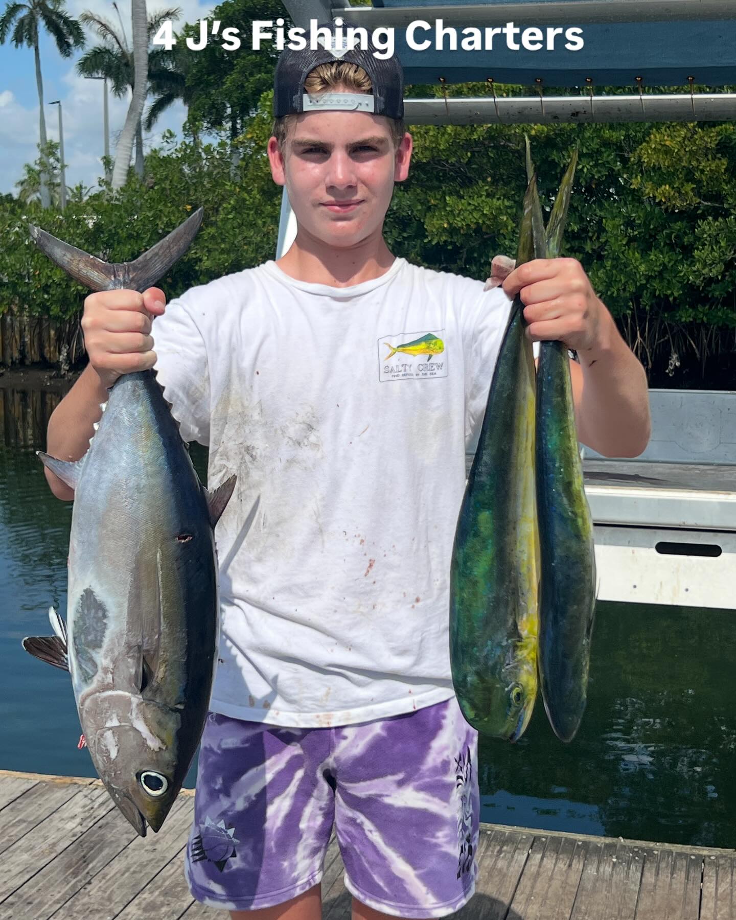 Three blackfin tuna, fishing in Boynton Beach