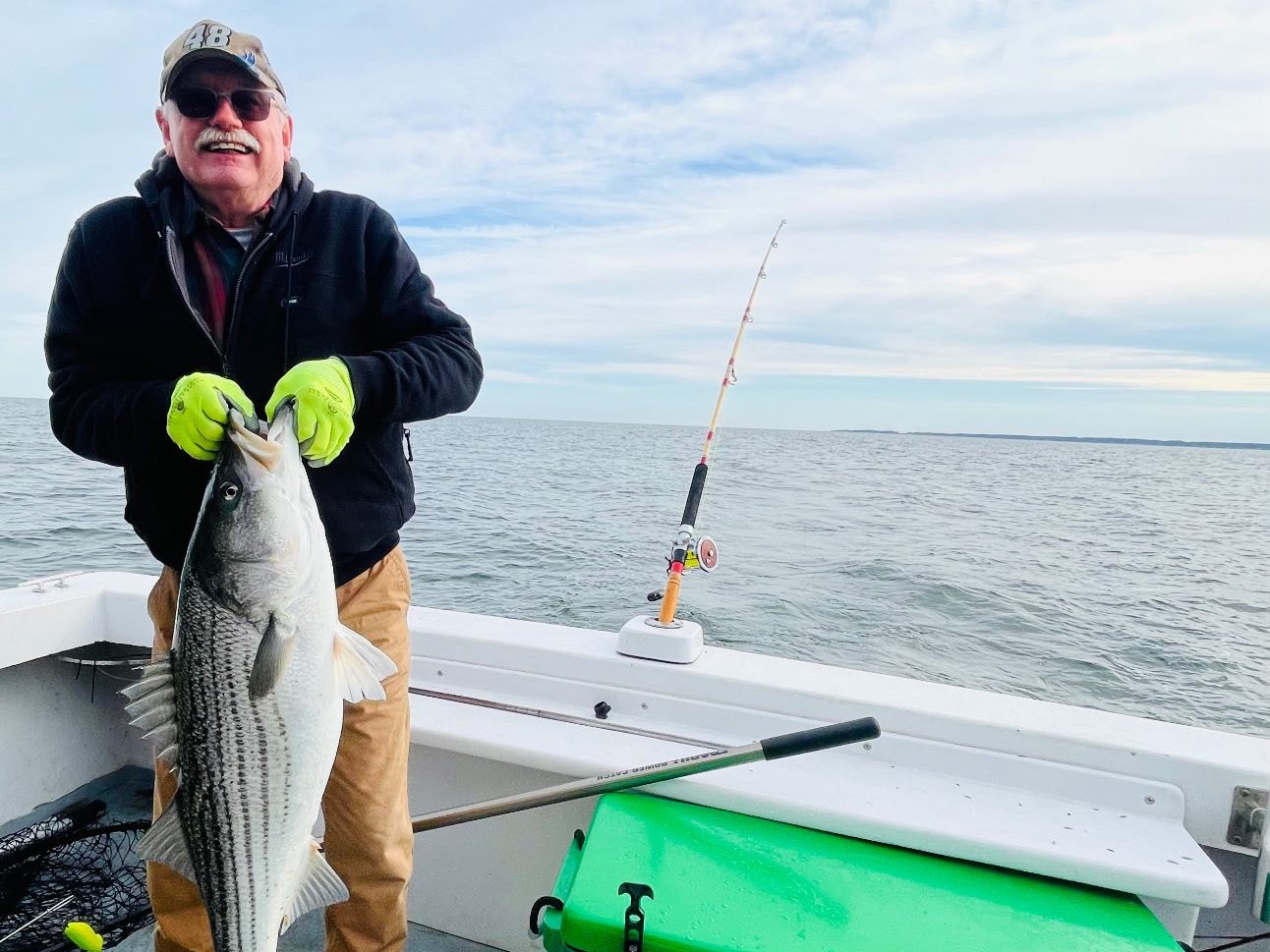 Striped bass caught during fishing tour in Colonial Beach VA
