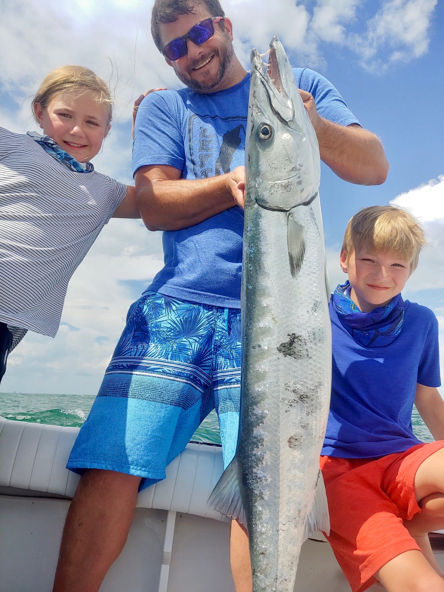 A picture of a Great Barracuda, a 39-inch fish caught while fishing in Florida.