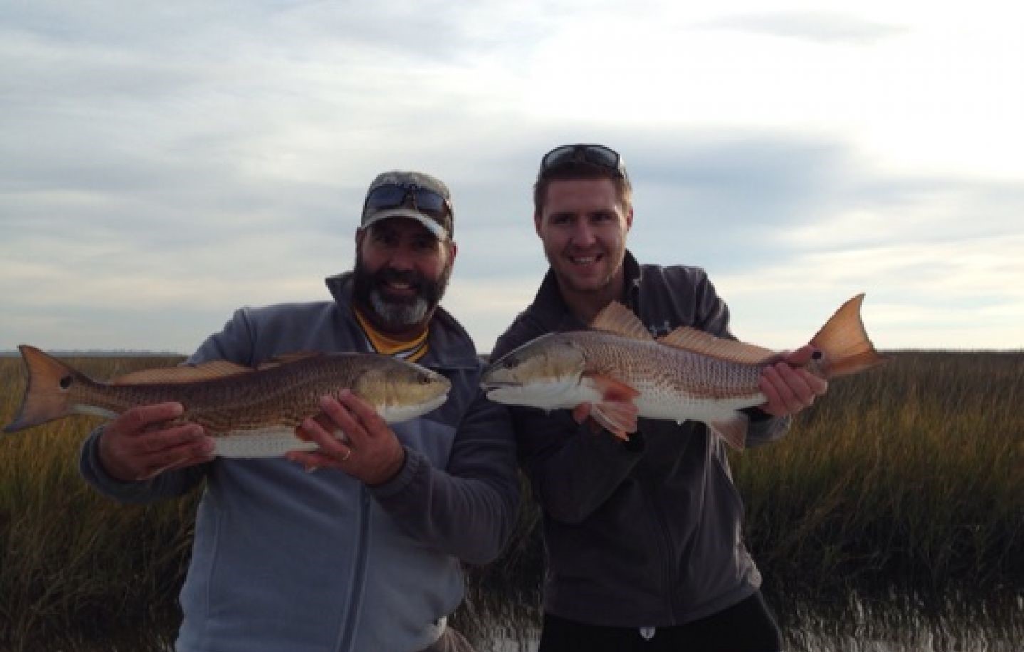 Two redfish caught during a fishing trip in Jacksonville