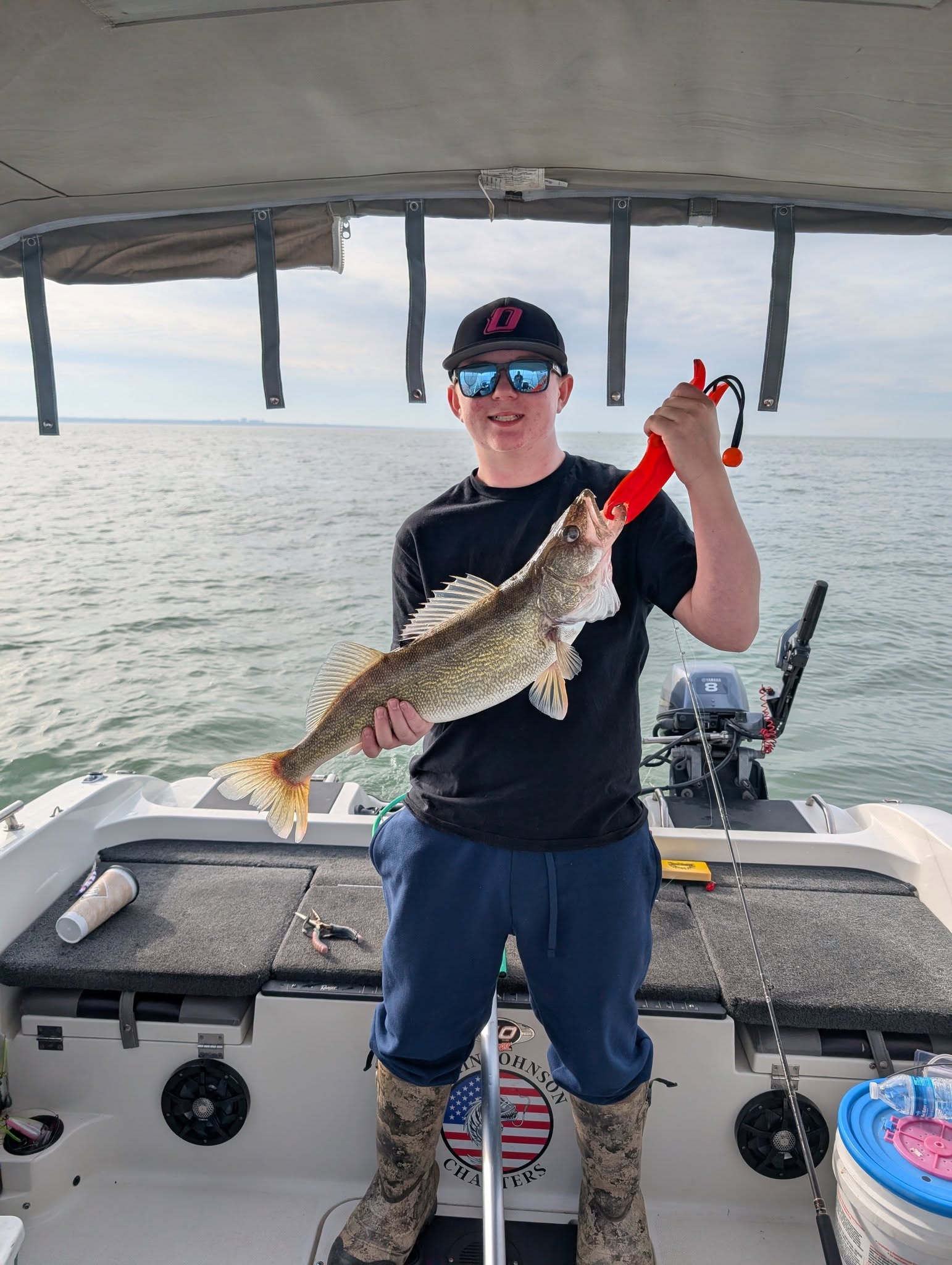Angler with a single 17-inch fish in Lakewood