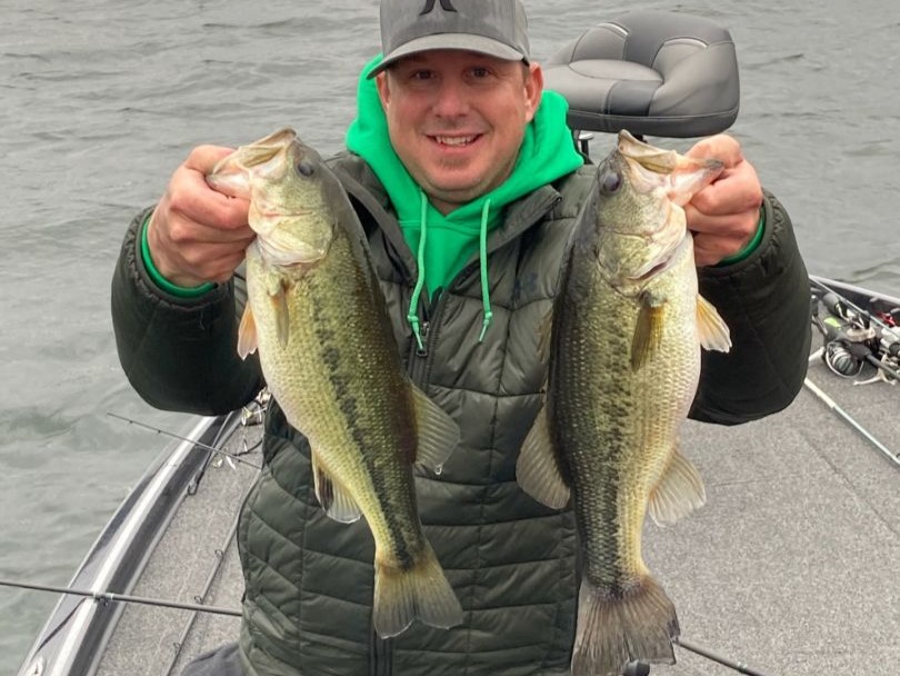 Two largemouth bass caught in Branson