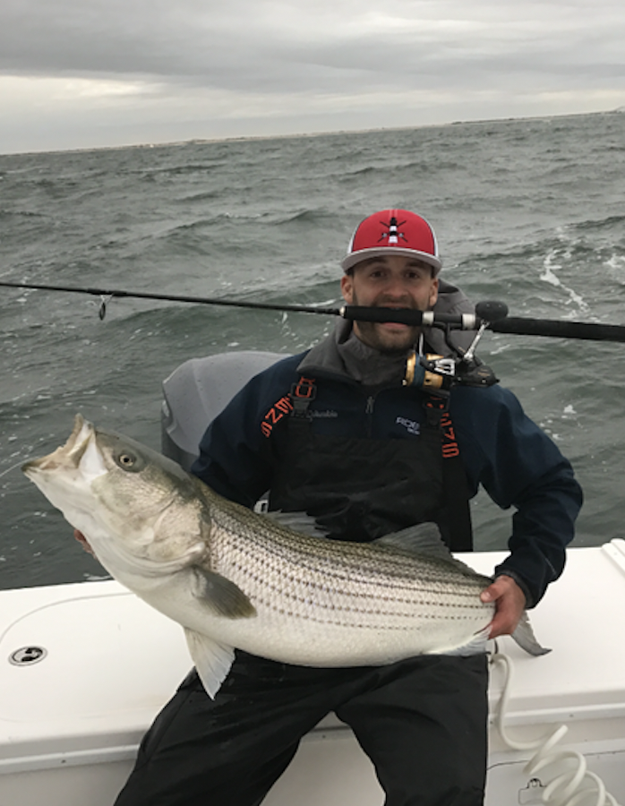 Striped bass fish caught in New York