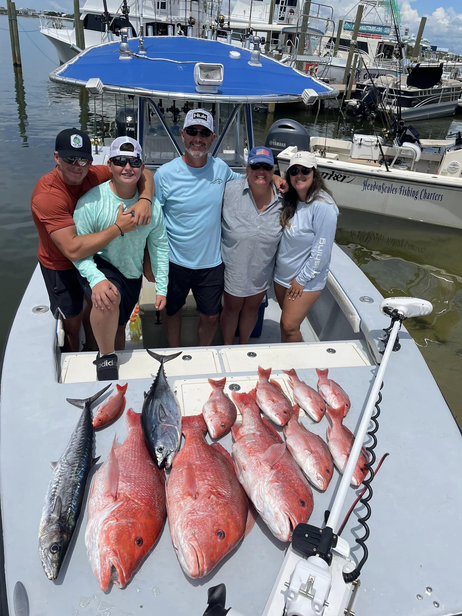 6 king mackerel and blackfin tuna fish caught in Gulf Breeze