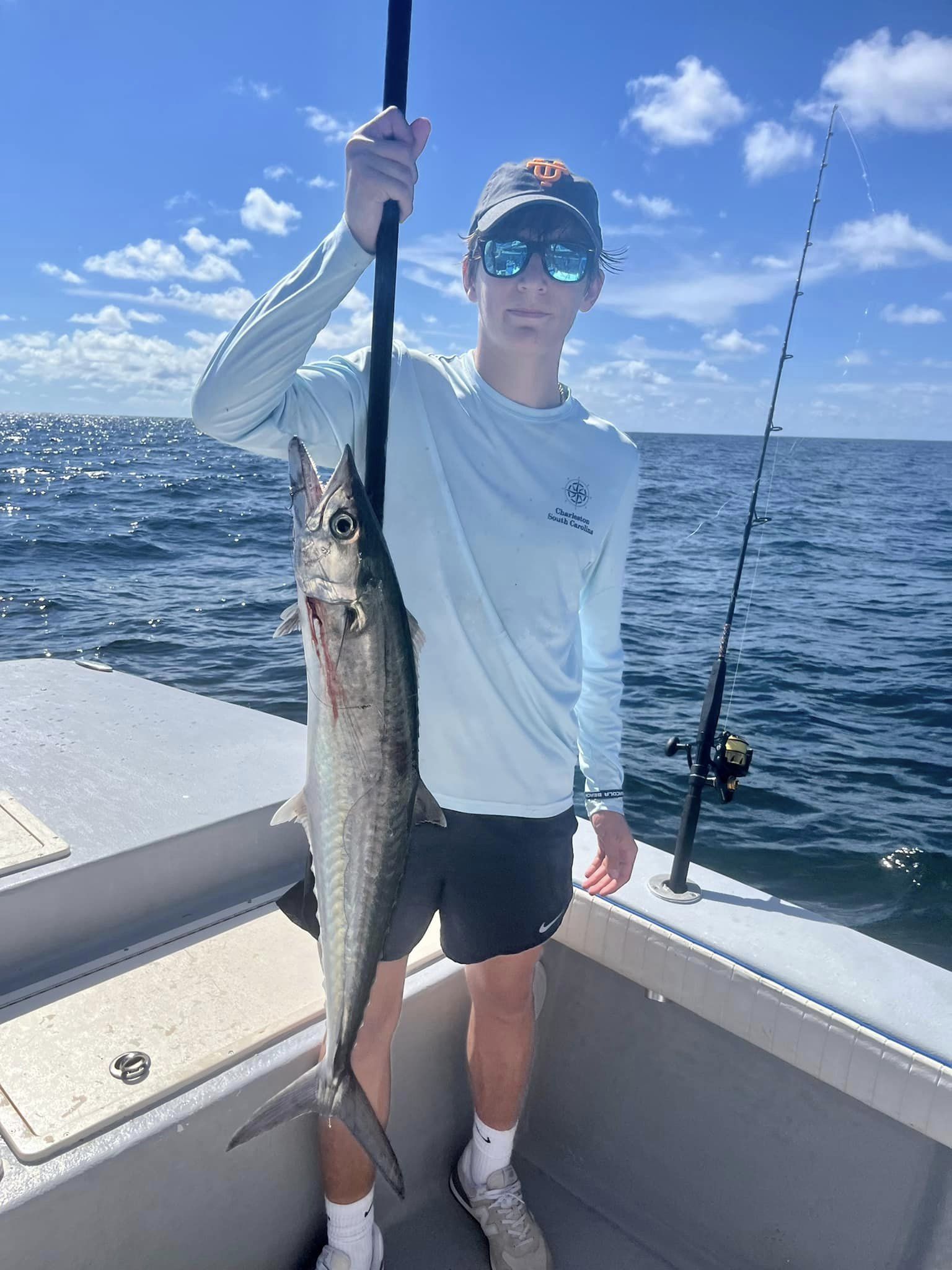 One person fishing in the picturesque Gulf Breeze location