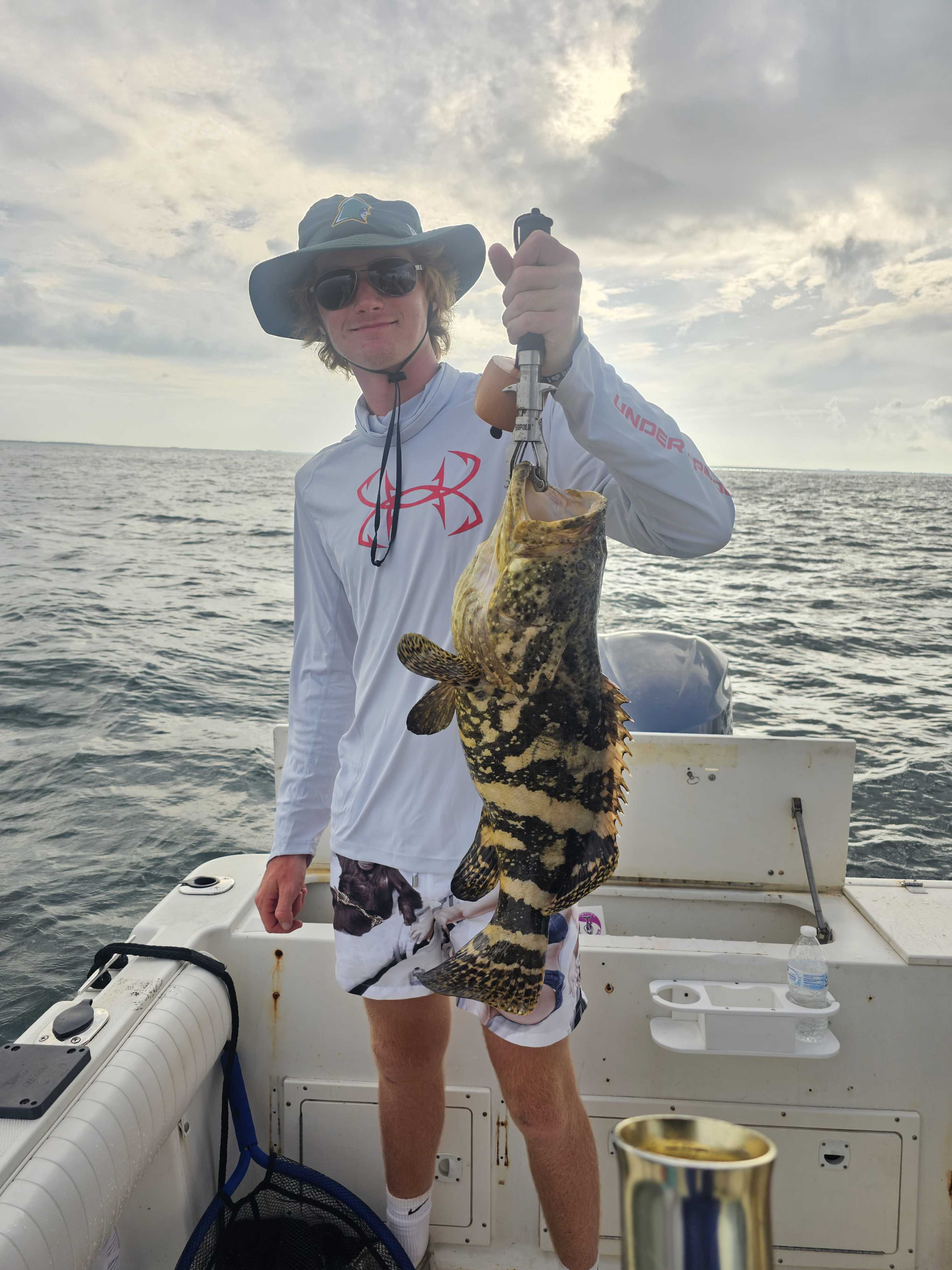 Malabar grouper fish caught while fishing in FL