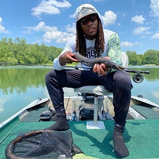 Single angler with a fishing rod in Coatesville