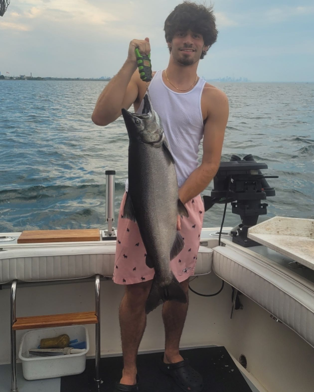 Chinook salmon, 31 inches long, caught while fishing in ON