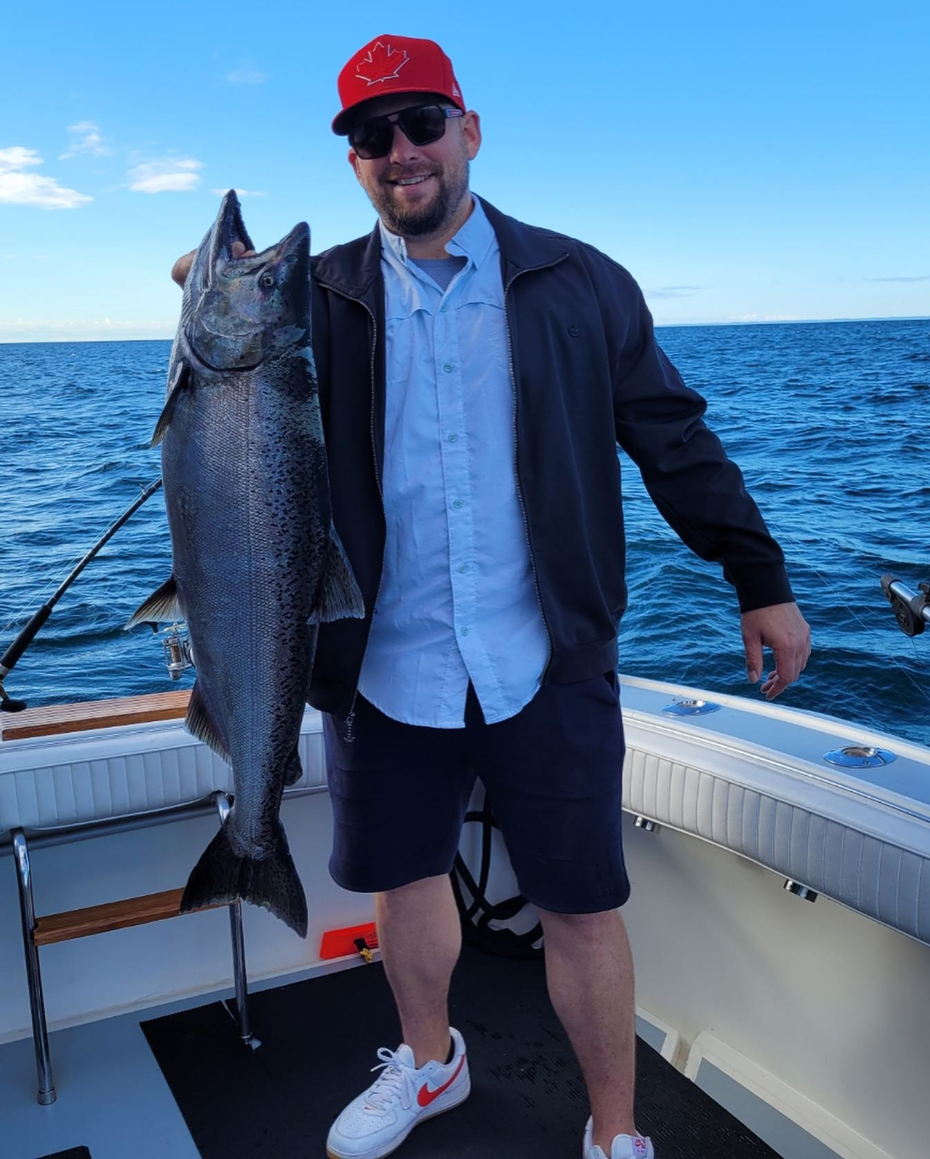 A Chinook Salmon, a big 29-inch fish, caught while fishing in ON