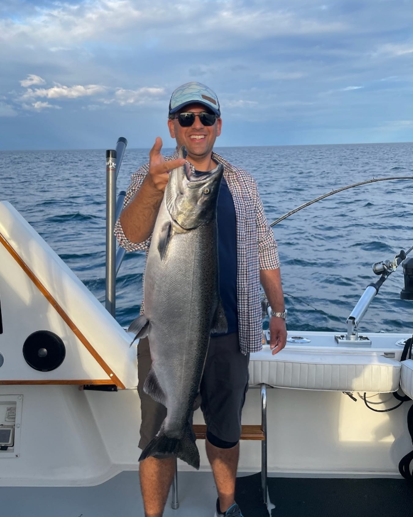 Photograph of a single 32-inch Coho Salmon caught while fishing in Mississauga