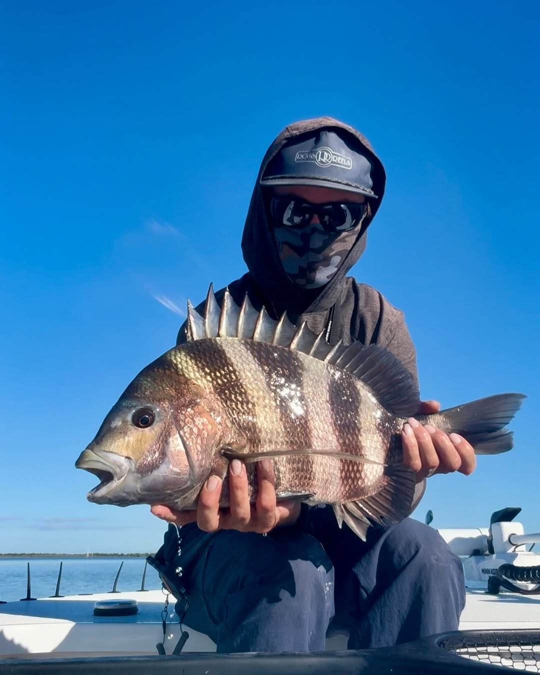 A sheepshead fish caught while fishing in Port Sulphur