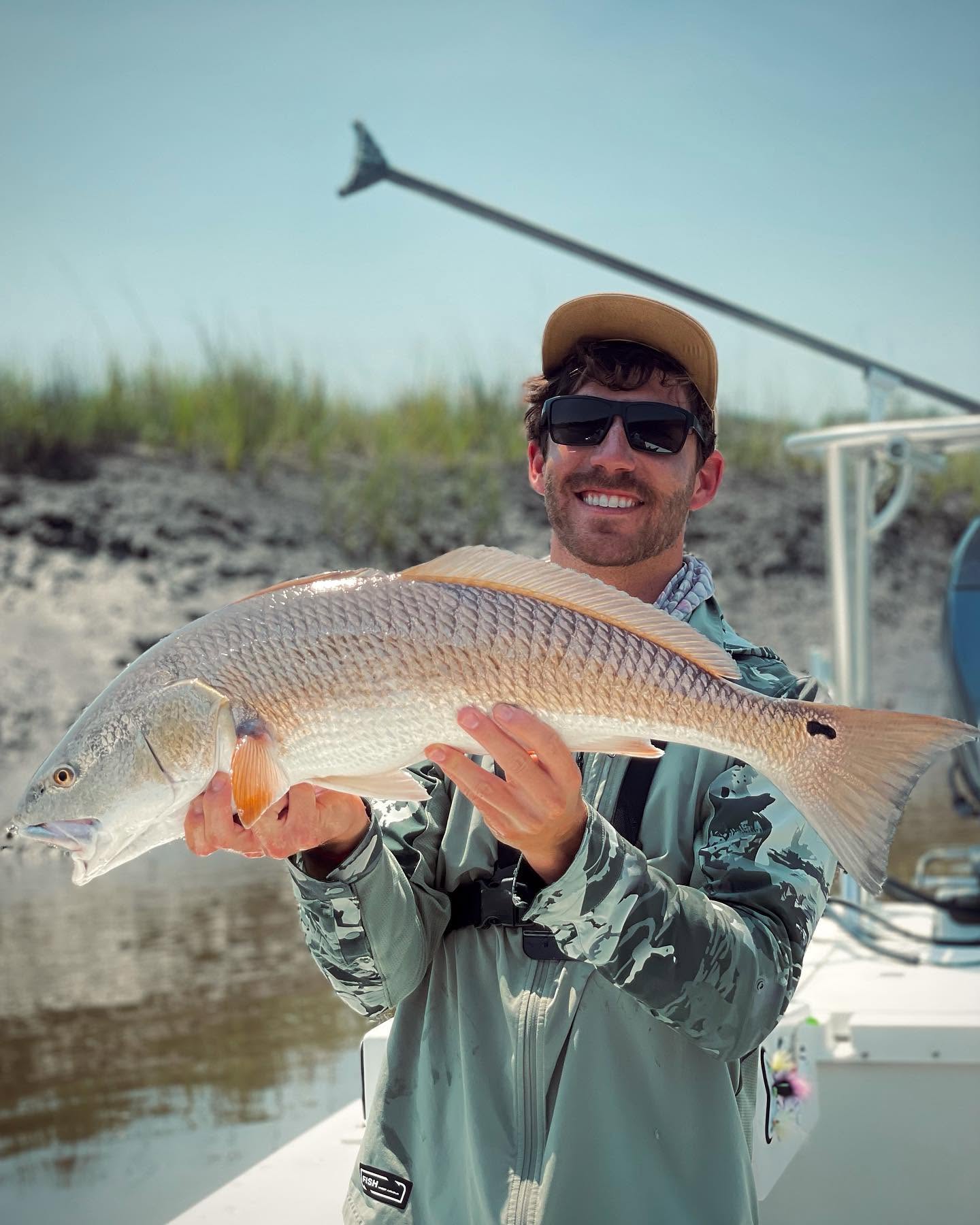 Charleston nearshore fishing charter boat targeting bull redfish and cobia off South Carolina coast