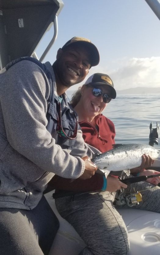 Two people fishing in Oregon