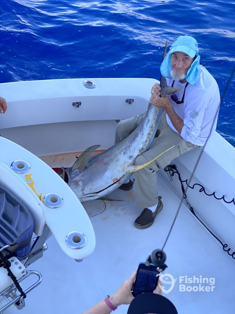 A lone blue catfish caught in Kailua-Kona