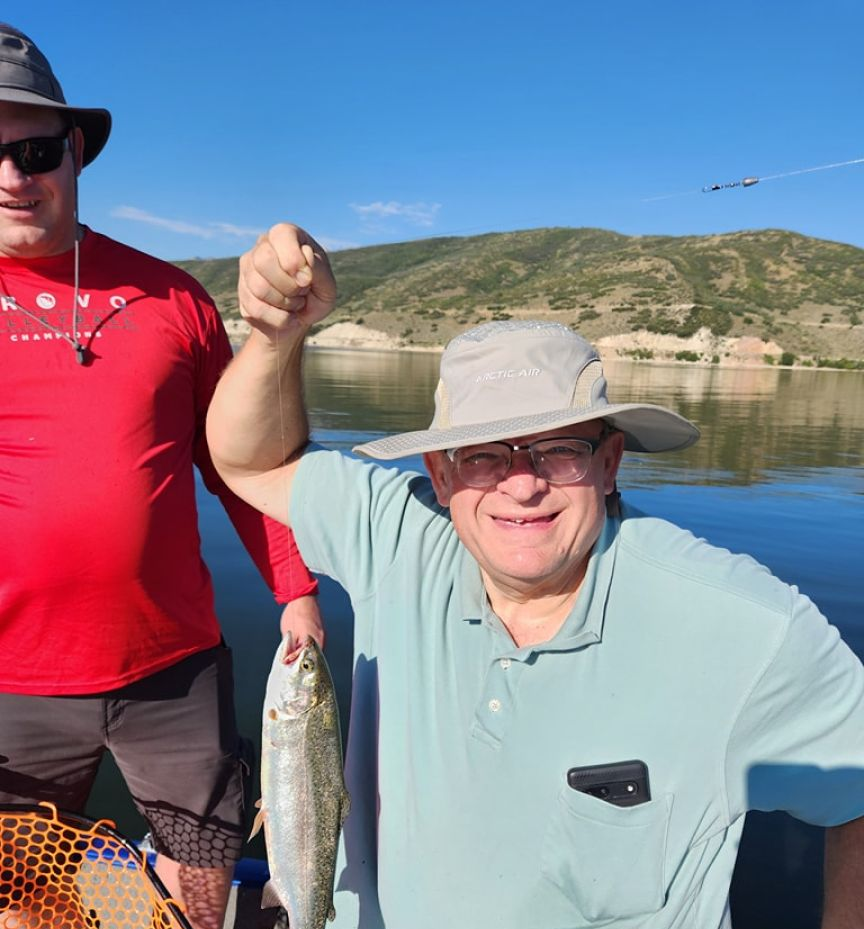 Photo of a 17-inch rainbow trout caught while fishing in UT