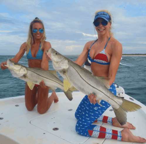Two snook fish caught on fishing trip in FL