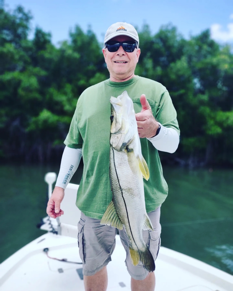 Photograph of a 25-inch snook caught while fishing in FL