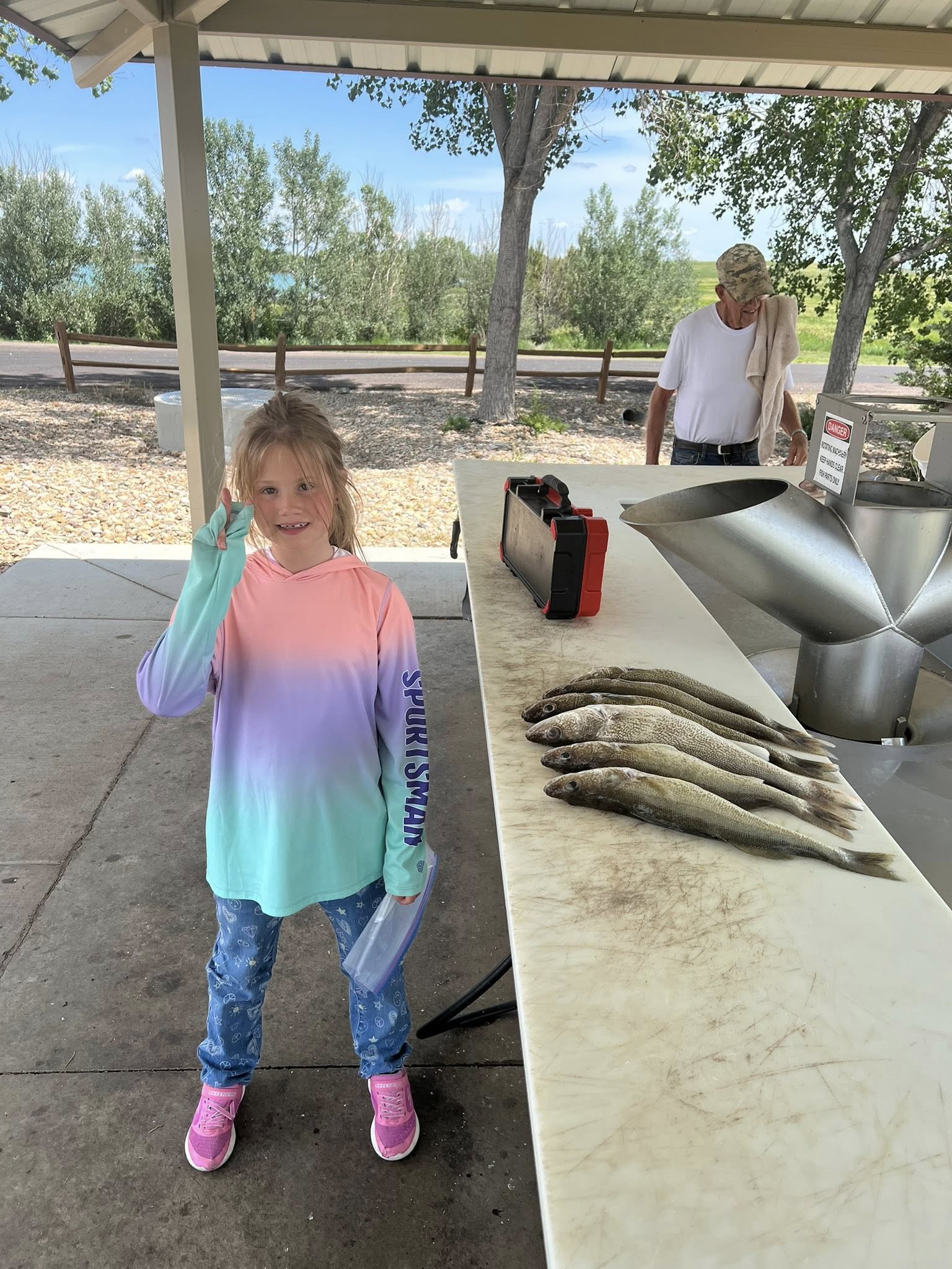 Angler fishing in hot springs