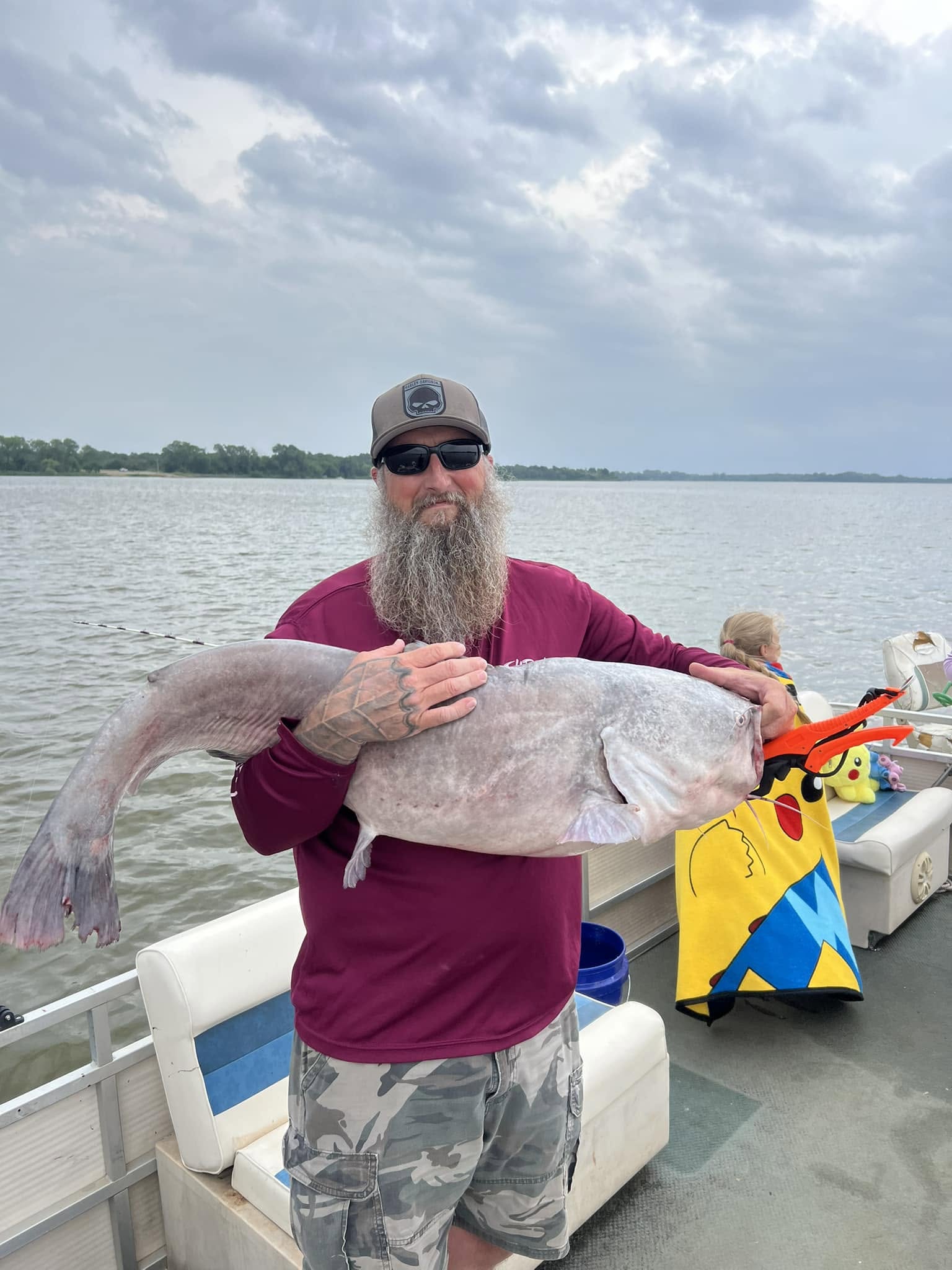 Large catfish catch displayed on fishing boat in North Bay Village FL