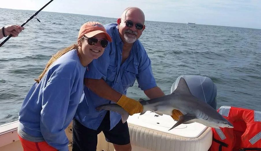 A blacktip shark, a 17-inch fish, caught in Southern Shores