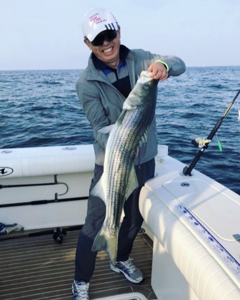 Striped bass fish caught in Montauk