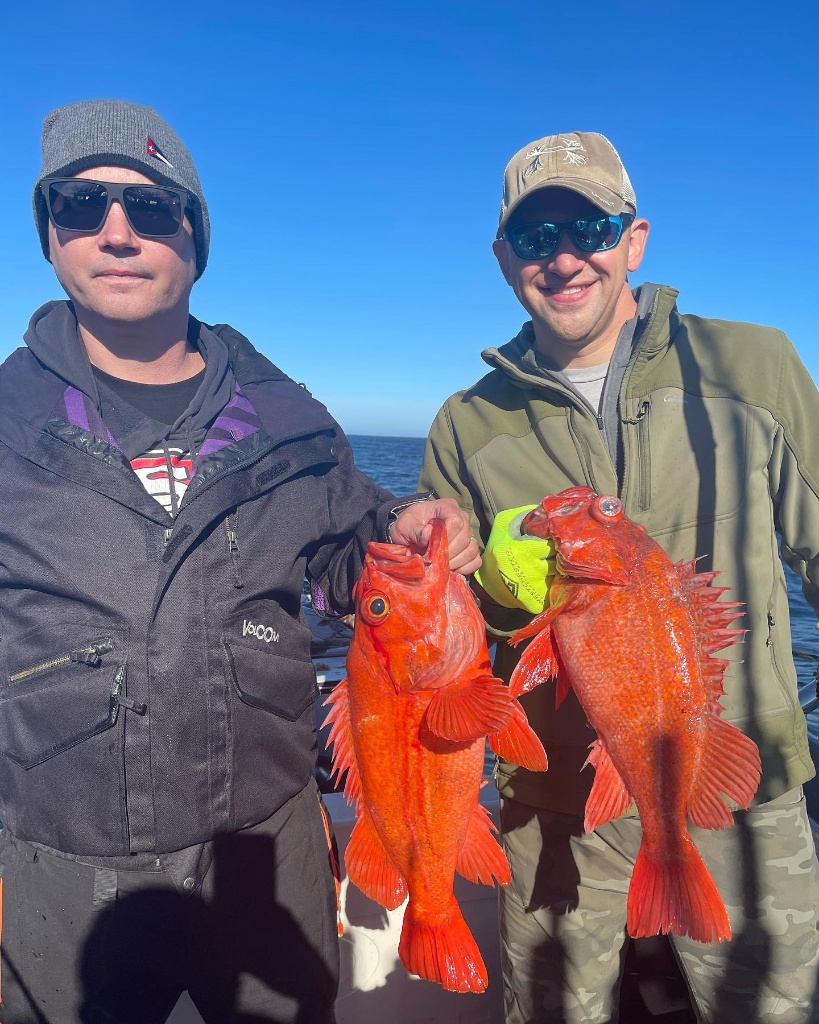 Two people fishing in CA