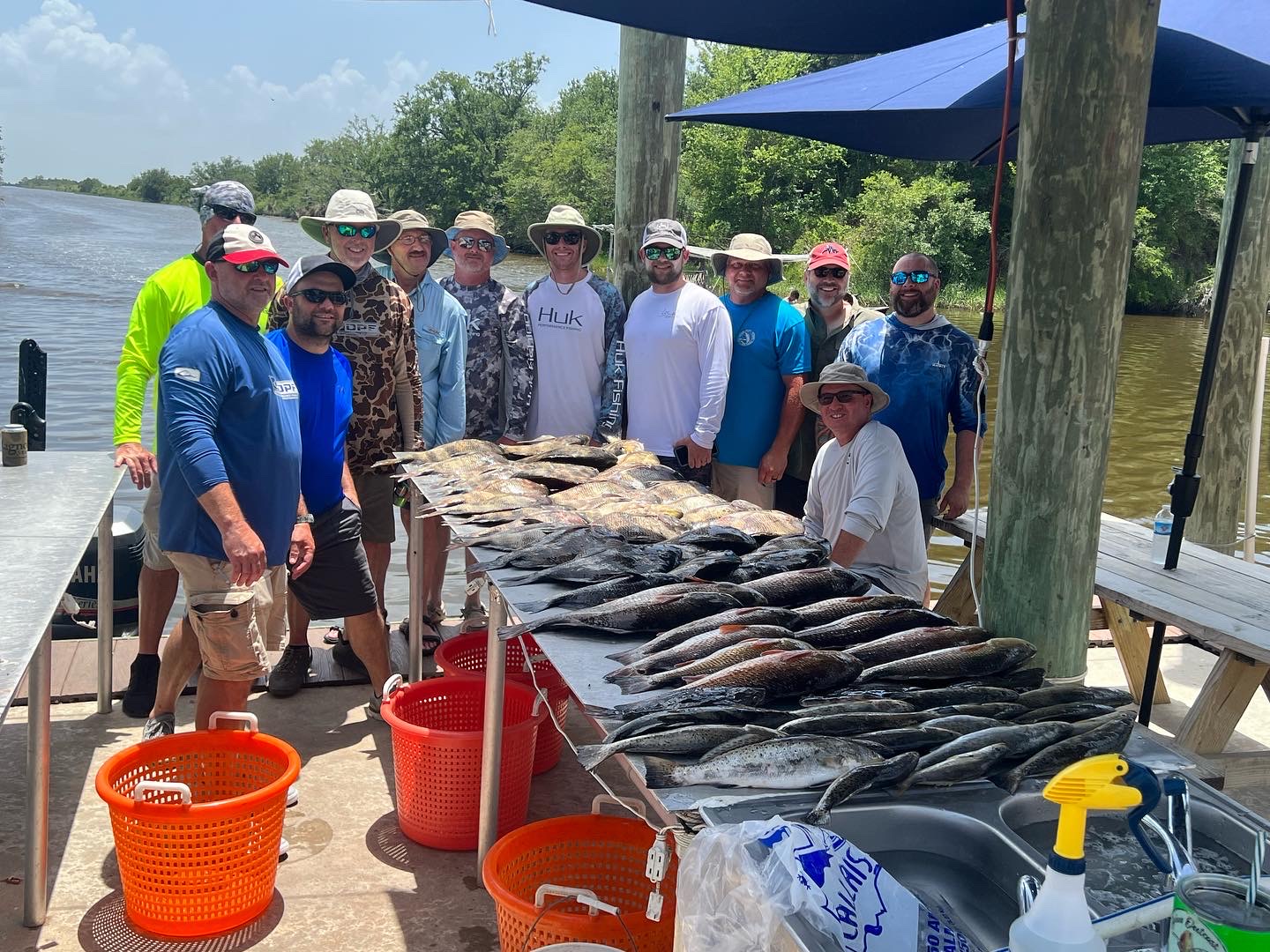 Anglers Group Fishing in Louisiana 