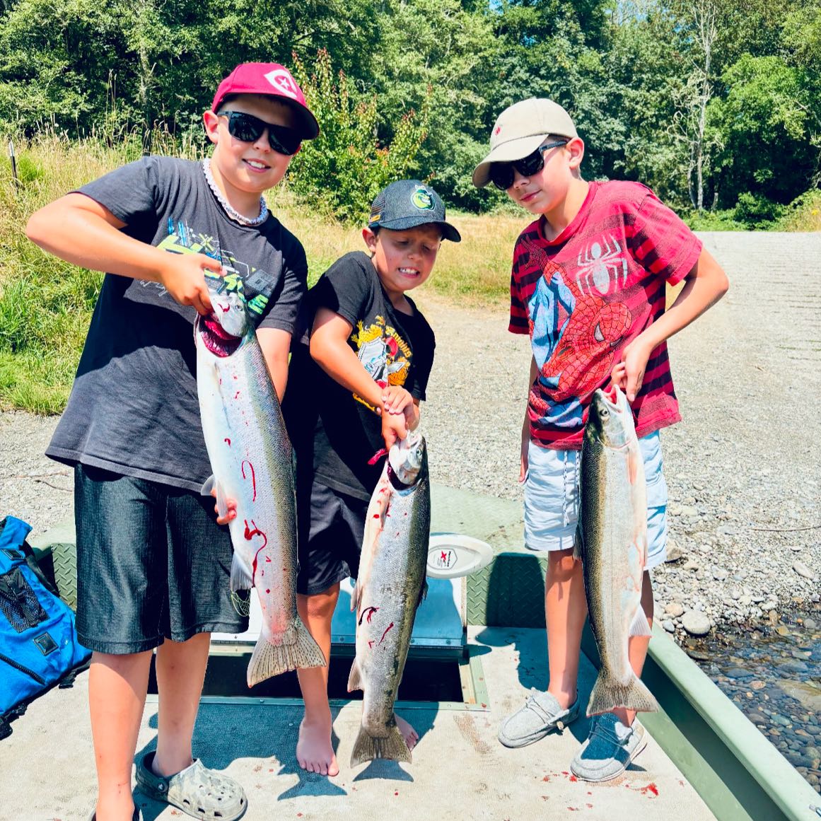 3 chum salmon and rainbow trout fishing in WA