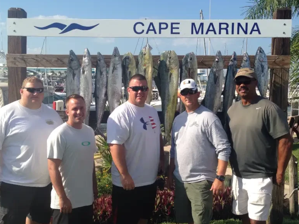 Three great barracuda, a 20-inch saltwater fish, caught in Port Canaveral