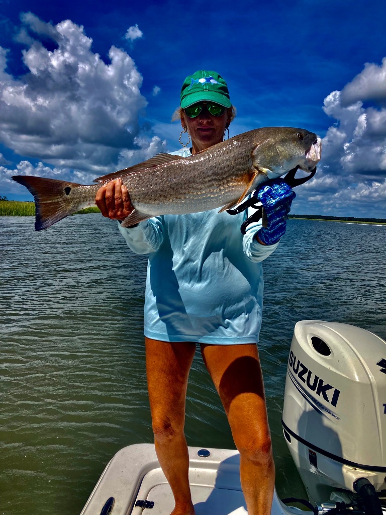 Redfish, measuring 32 inches, caught on Wadmalaw Island