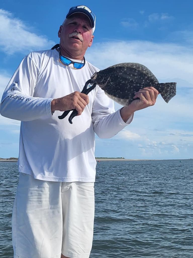 Angler catches a Southern Flounder on Wadmalaw Island