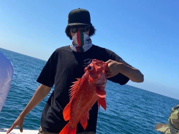 A single person enjoying fishing in San Diego