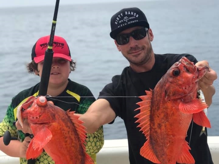 Two people fishing in San Diego
