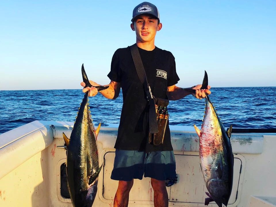 Two blue marlin fish caught in San Diego
