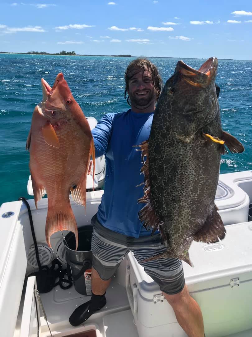 Two grey snapper fish caught in FL