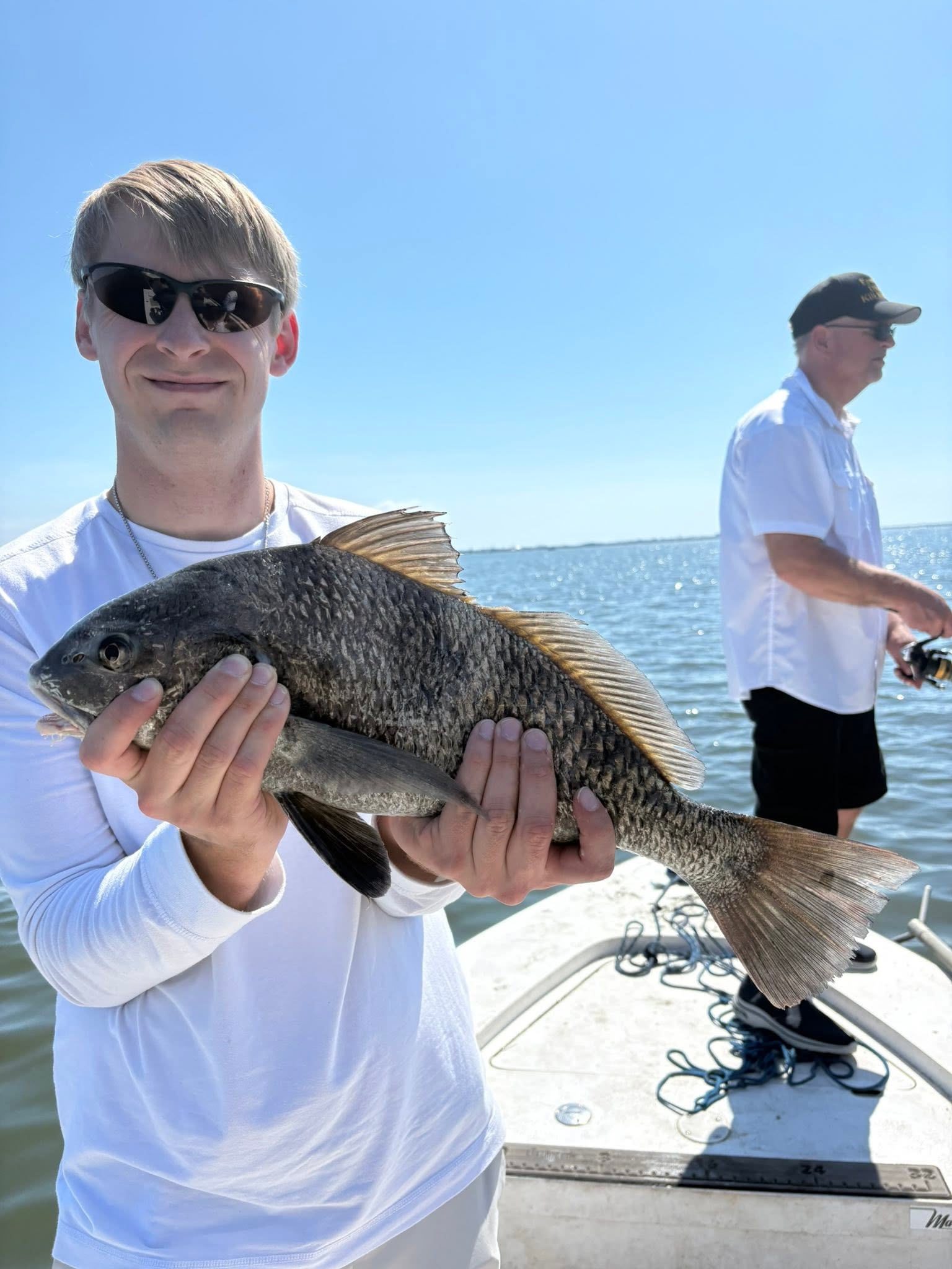 Black drum catch on fishing boat at Old Orchard Beach ME
