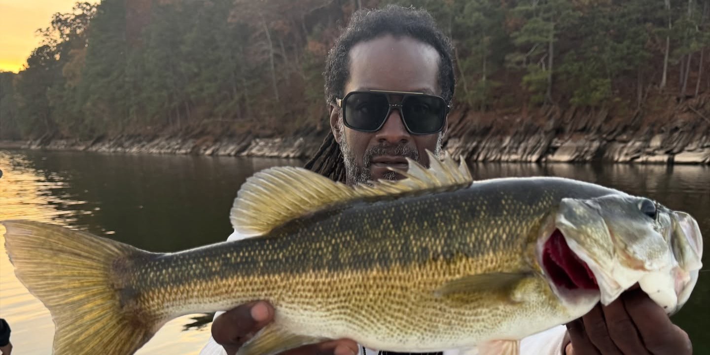 Beginner fishing trip for Hybrid Striped Bass on Georgia lakes with Captain Malik guide service